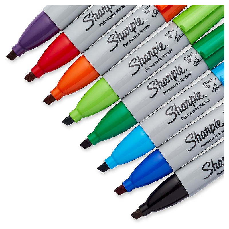 8pk Permanent Marker Chisel Tip Multicolor - Sharpie