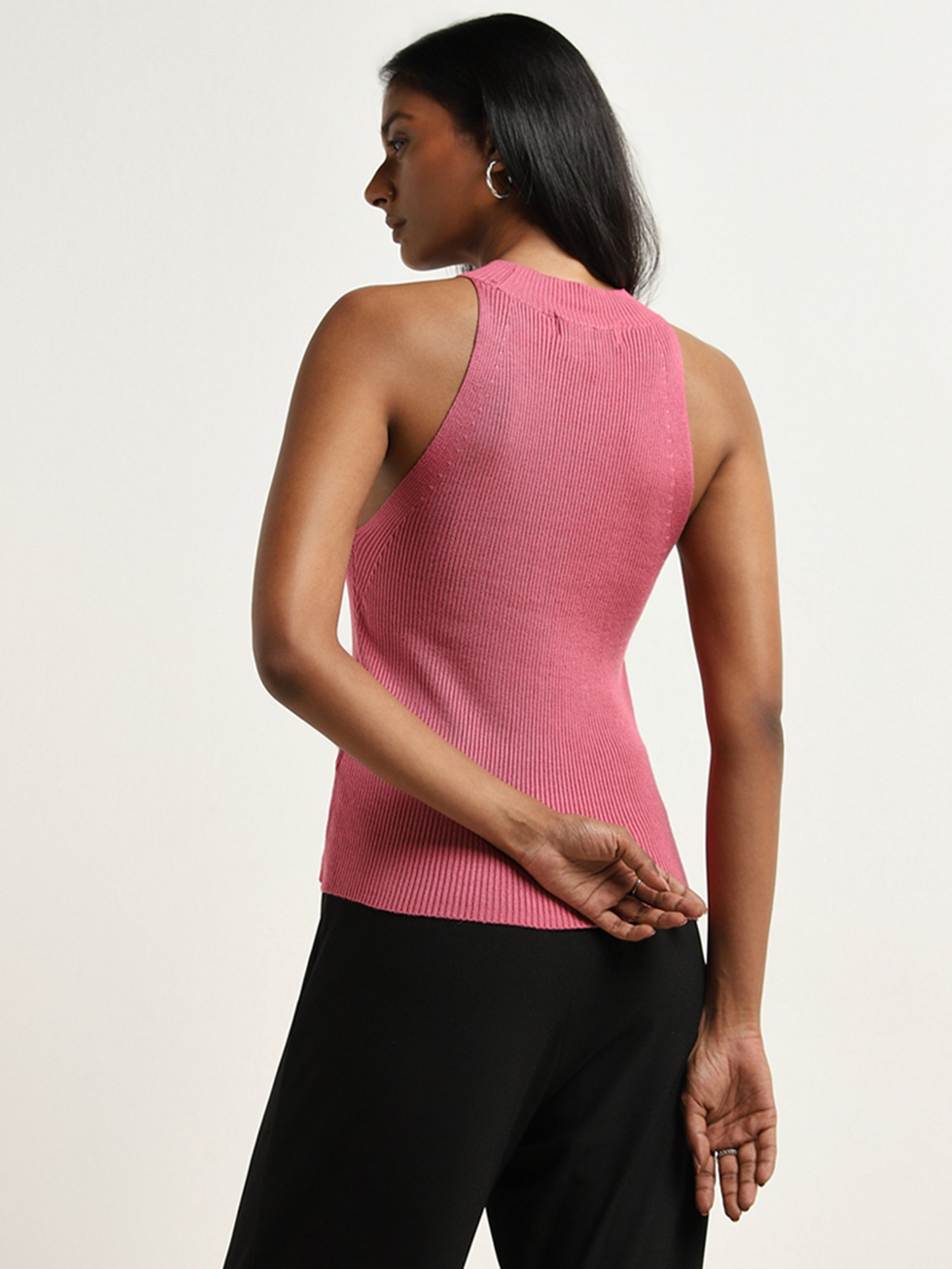 Wardrobe by Westside Dusty Pink Ribbed Textured Top