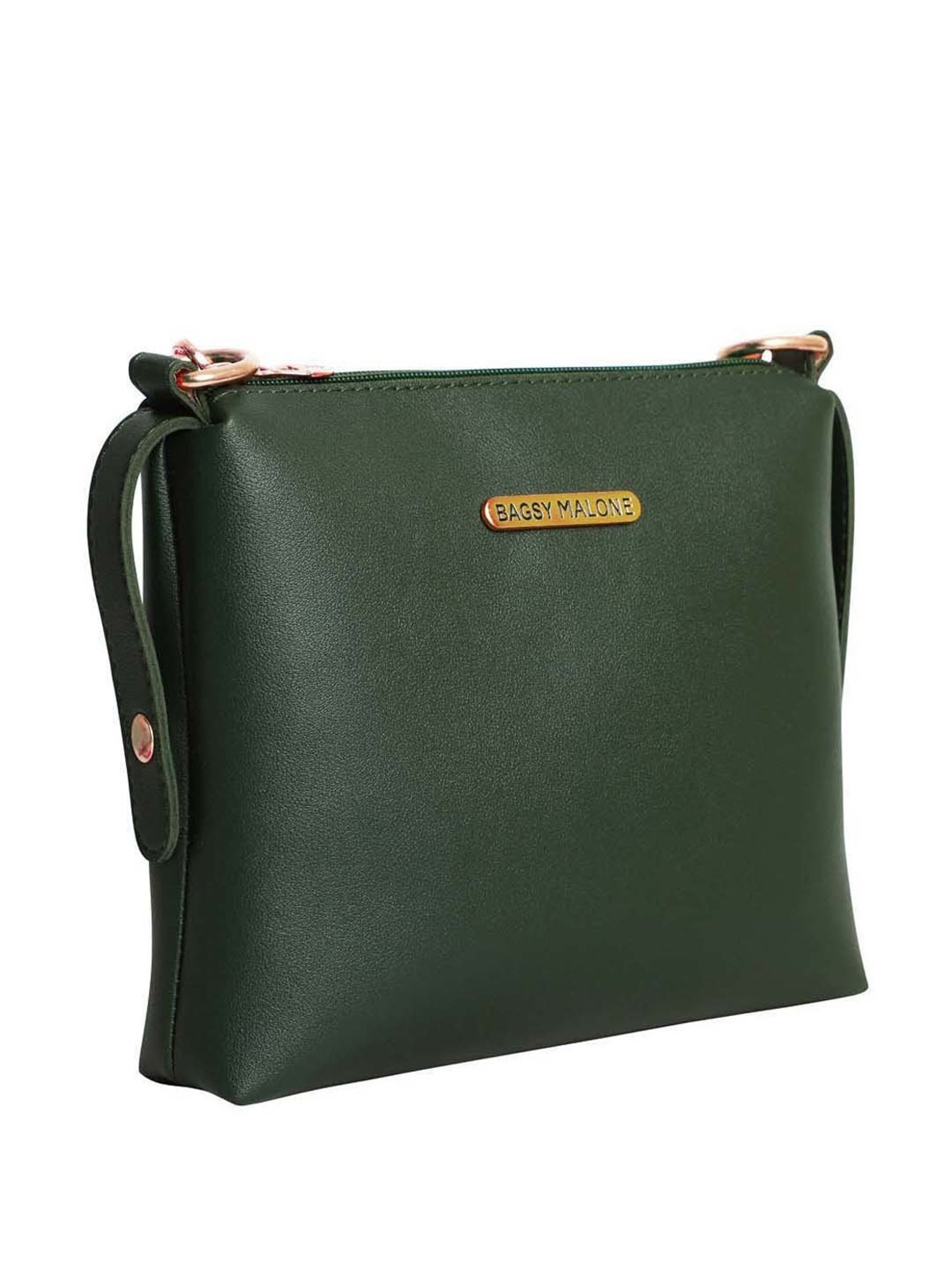 Bagsy Malone Green Solid Medium Sling Handbag