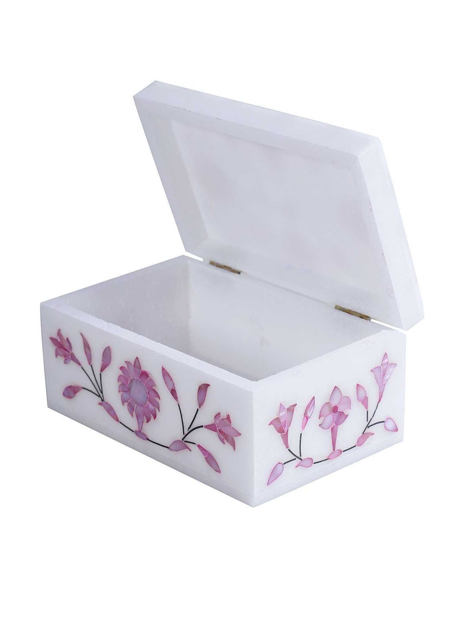 Aapno Rajasthan Pink & White Marble Multiusage Box