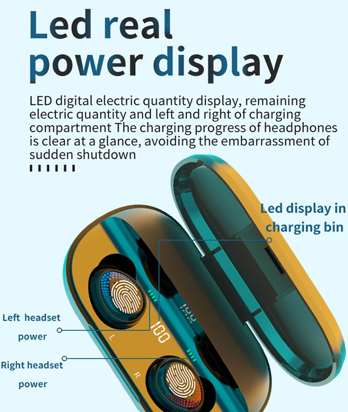 NW 1776 Bluetooth 5.0 Headset TWS Wireless Headset 9D Stereo Sports Waterproof Earbud Headset With Microphone