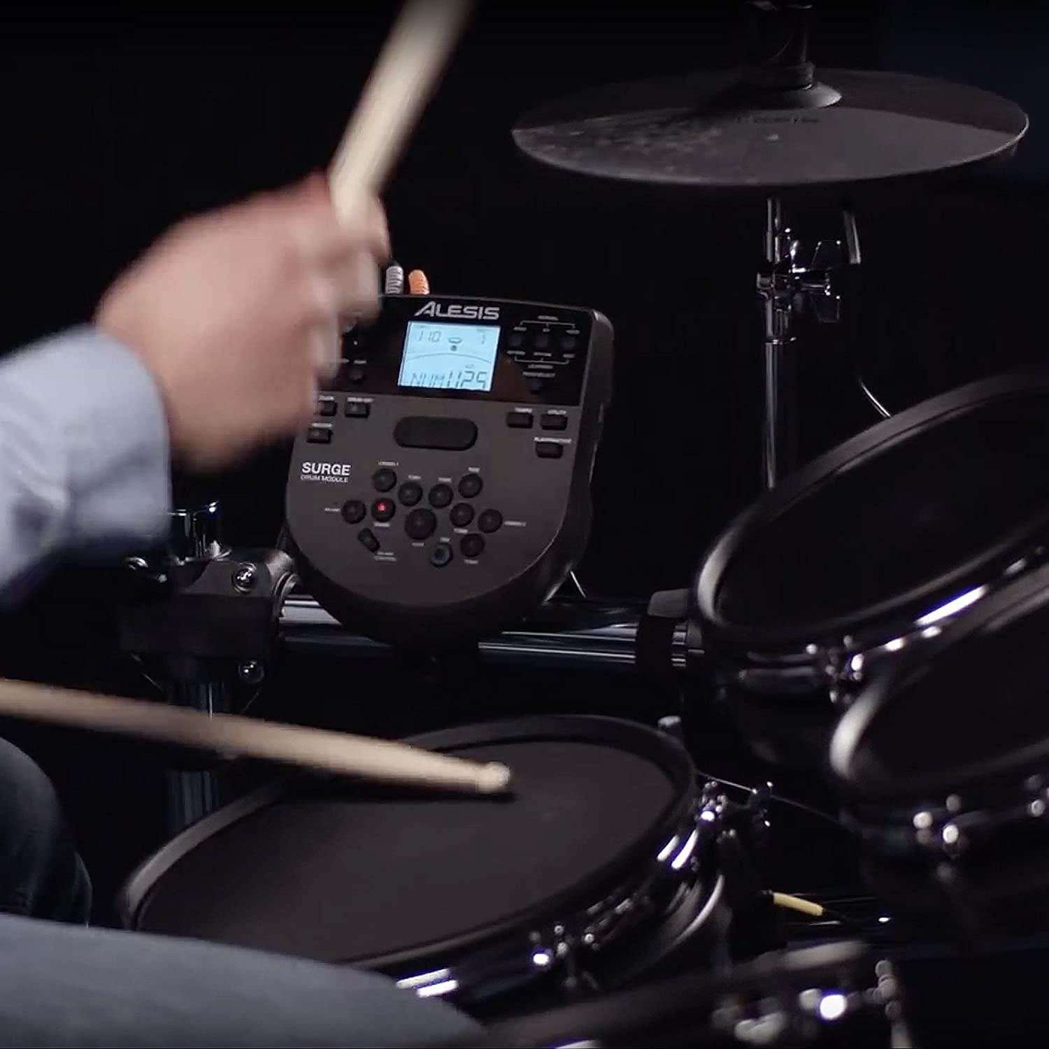 Alesis Surge Mesh Kit | Eight-Piece Electronic Drum Kit with Mesh Heads | 40 Kits, 385 sounds, 60 Play-Along Tracks | USB/MIDI Connectivity