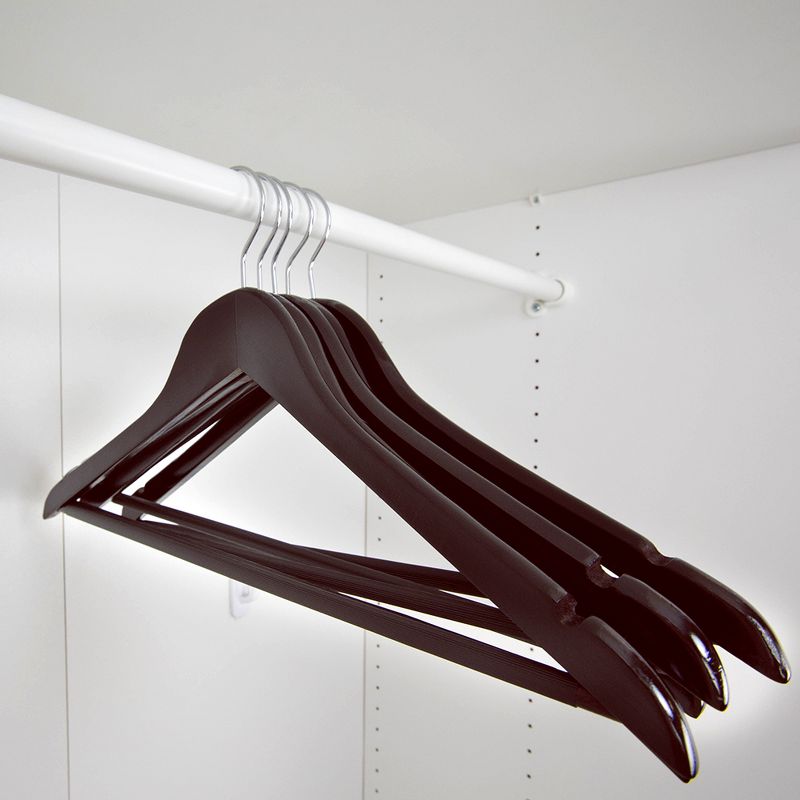 Home Basics Non-Slip Wood Hanger, (Pack of 5), Cherry