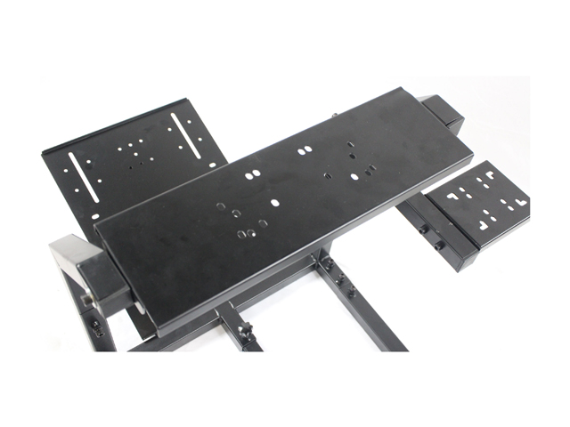 GTR Racing Simulator GTAF-BLK-S105LWHTRD - GTA-F Model (Black) Triple or Single Monitor Stand with White/Red Adjustable Leatherette Seat, Racing Simulator Cockpit gaming chair Single Monitor Stand