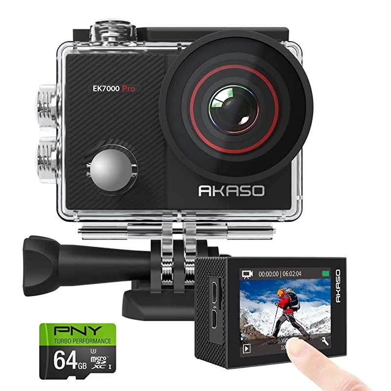 EK7000 Pro 4K Action Camera + PNY EliteX 64GB U3 microSDHC Card Bundle