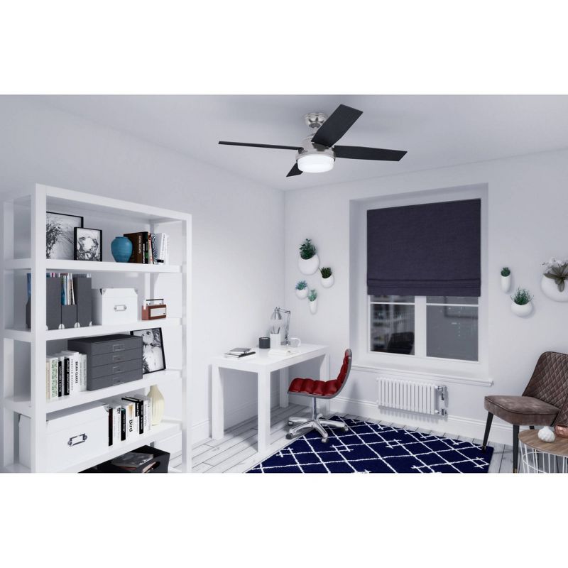 52" LED Dempsey Ceiling Fan with Remote (Includes Tunable Energy Efficient Light) Nickel - Hunter