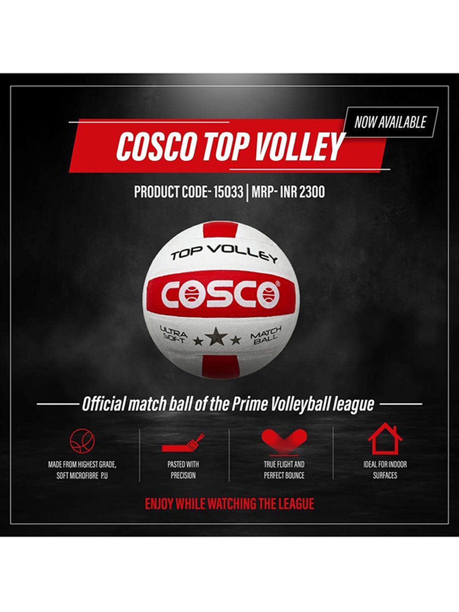 Cosco 15033 Top Volleyball (White) Size - 4