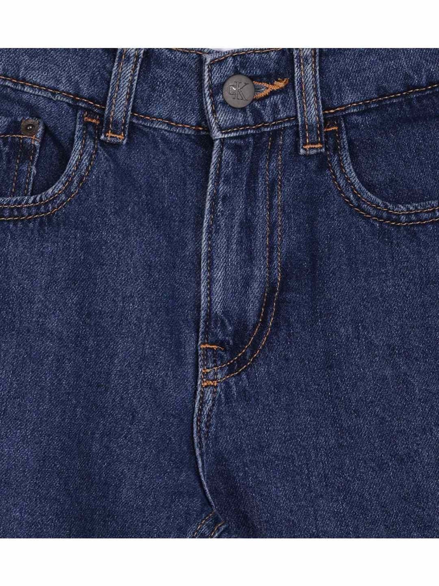 Calvin Klein Jeans Boys Blue Cotton Relaxed Fit Jeans