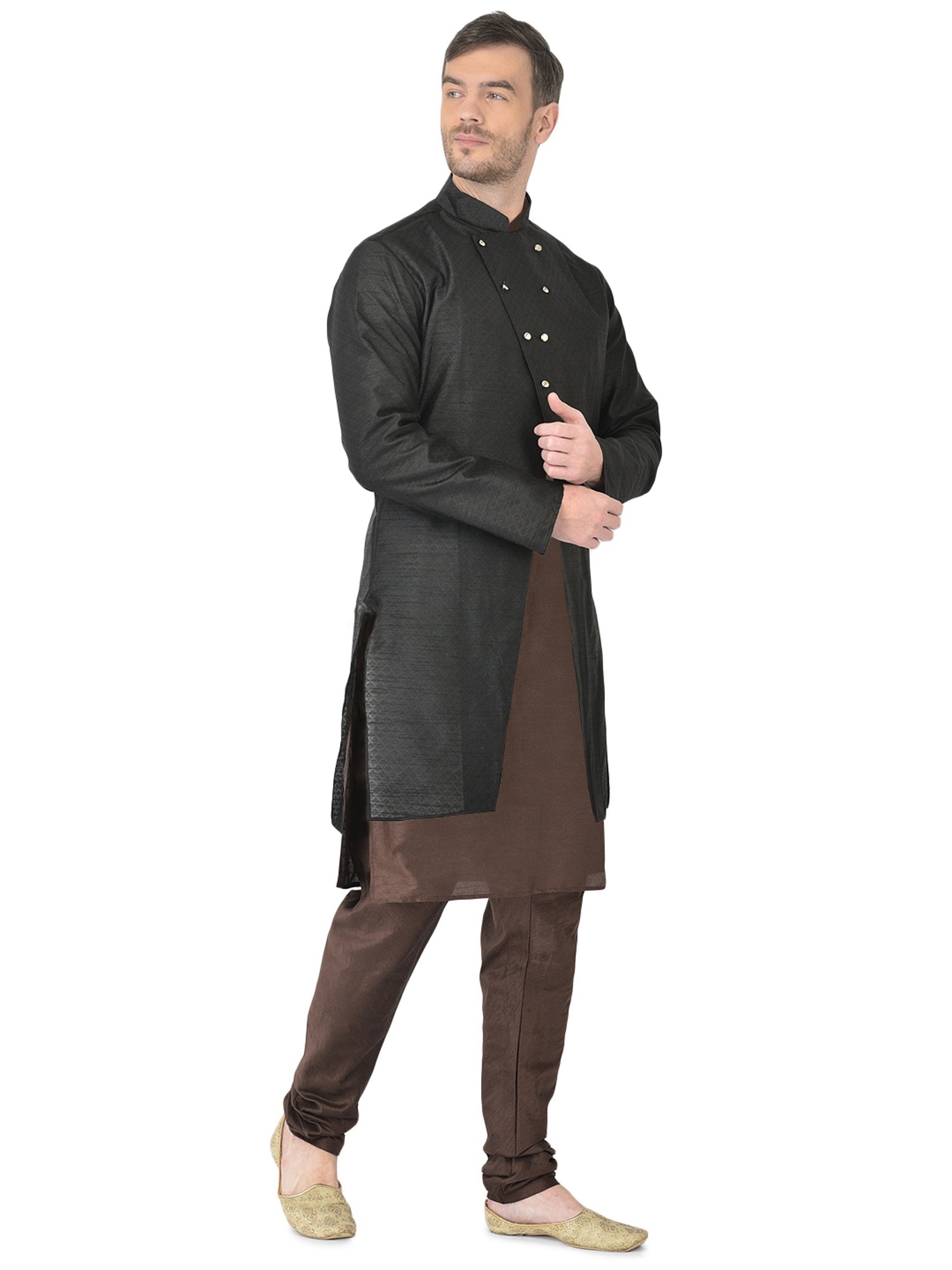 SG RAJASAHAB Multi Regular Fit Self Pattern Kurta Set