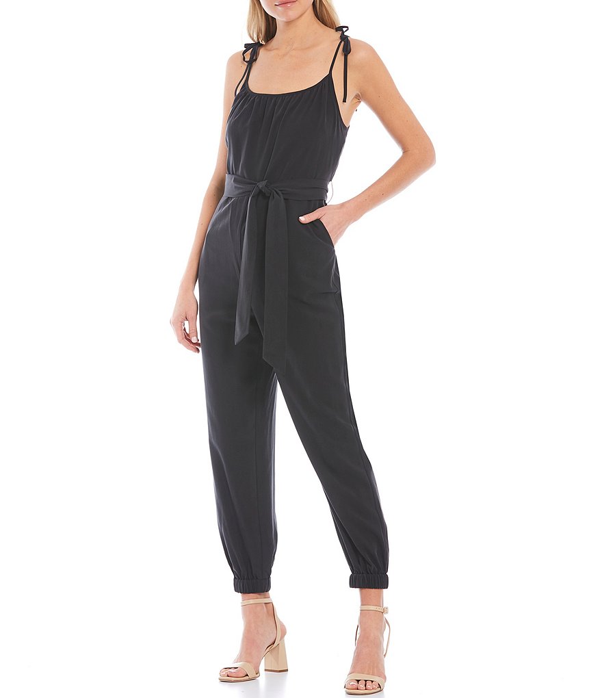 Tahari ASL Sequin Long Sleeve Crepe Jumpsuit