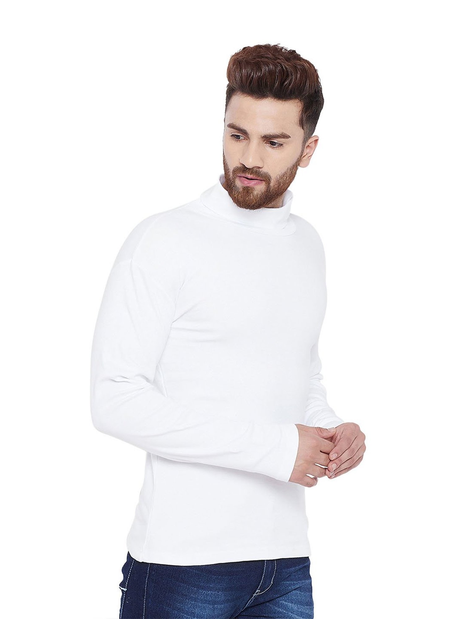 Hypernation White High Neck T-Shirt