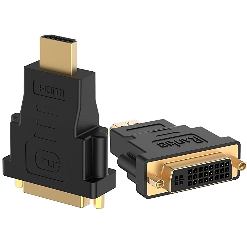 2Pack HDMI Male to DVI Female Adapter Black