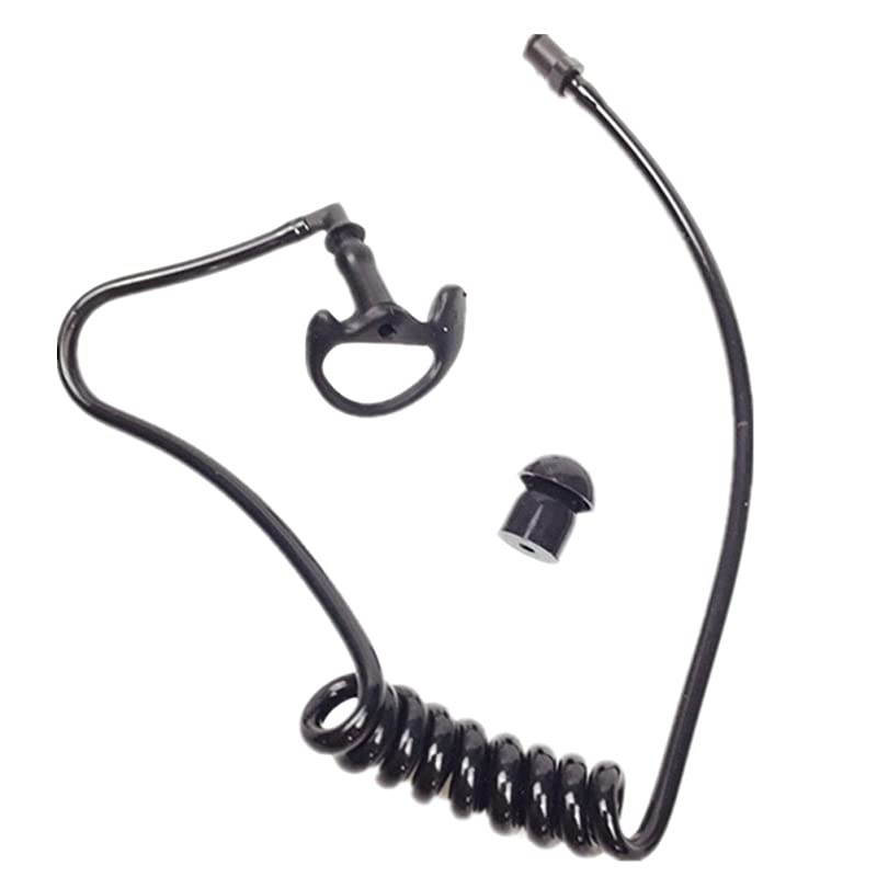 Replacement Acoustic Tube with Earbud Compatible for Motorola Kenwood Midland Two Way Radio  Replacement Coil Tube Black +2 Way Radio Open Ear Insert Earmold Ear Bud Ear Piece Medium Black