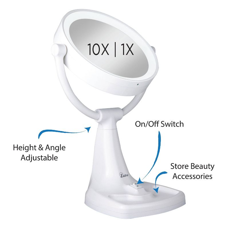 Zadro Fluorescent Surround Light Max Bright Vanity Mirror 10X/1X