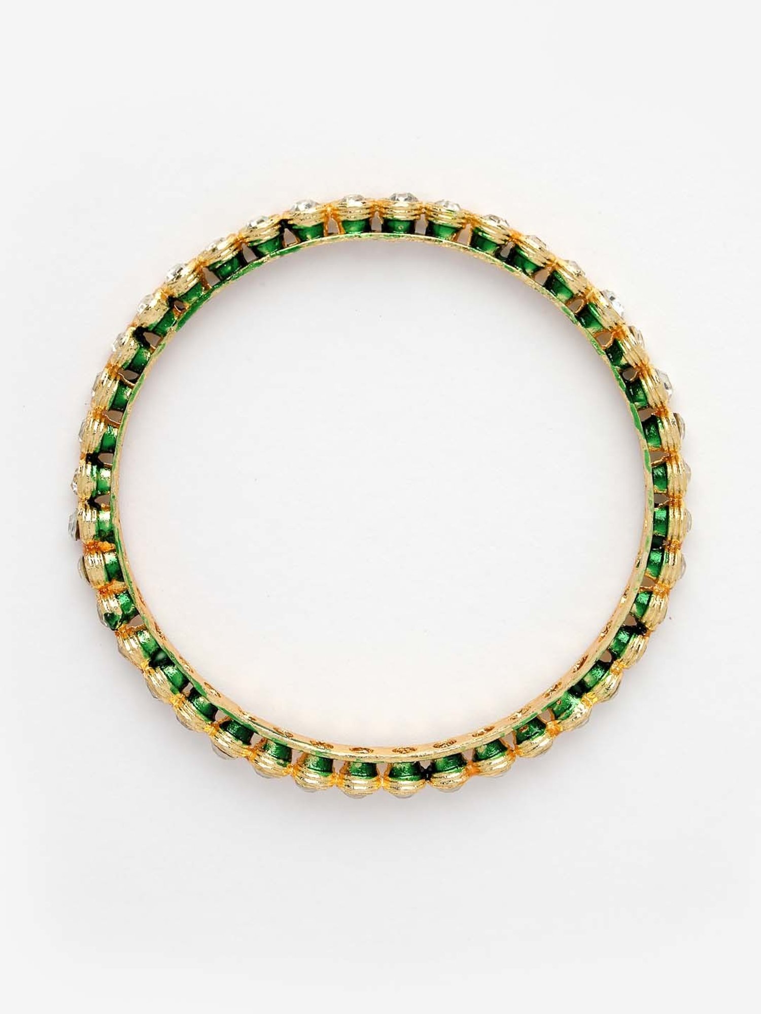 NVR Gold-Plated Kundan-Studded Traditional Bangles for Women - Set of 4