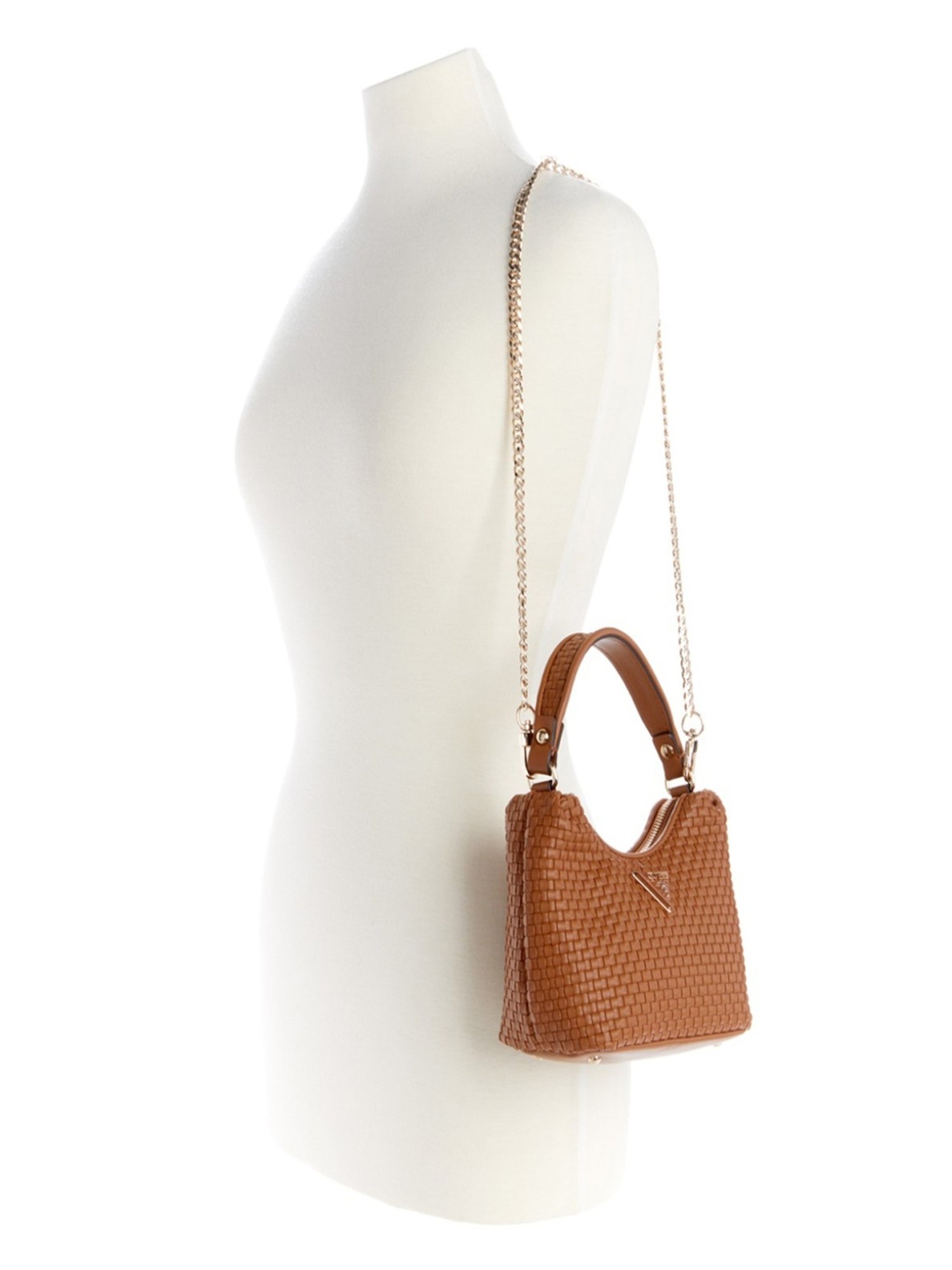 Guess Cognac Textured Hobo Handbag