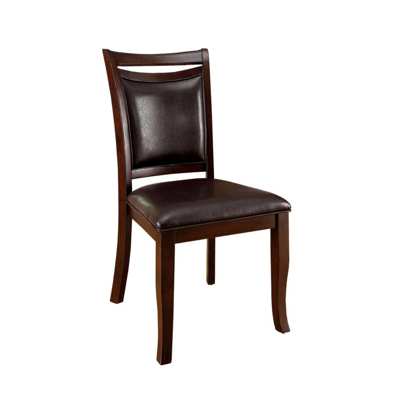 Set of 2 Woodside Transitional Side Chairs with Padded Back and Seat Dark Cherry - Benzara