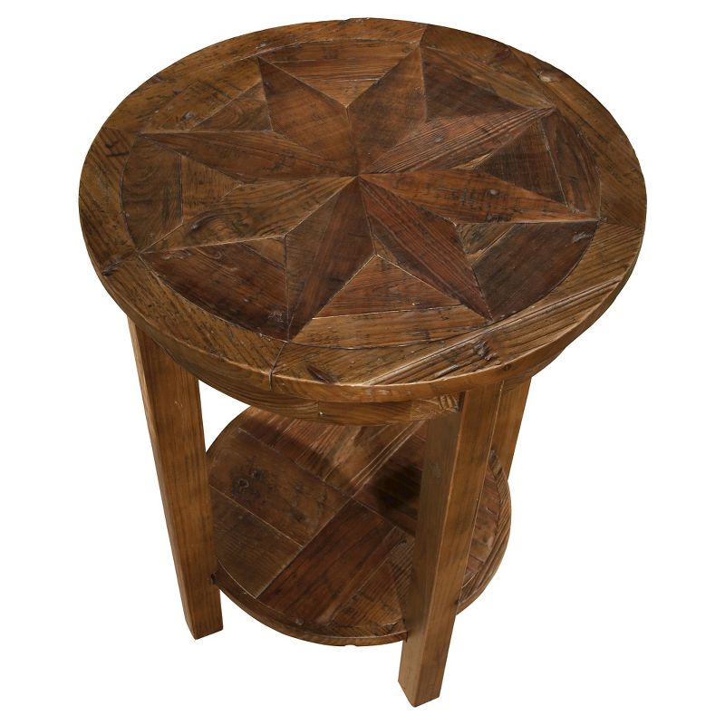 Round End Table Reclaimed Wood Natural - Alaterre Furniture