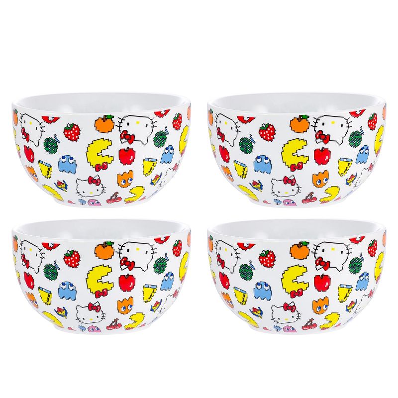 Seven20 Hello Kitty Pac-Man 4 Piece Ceramic Bowl Set