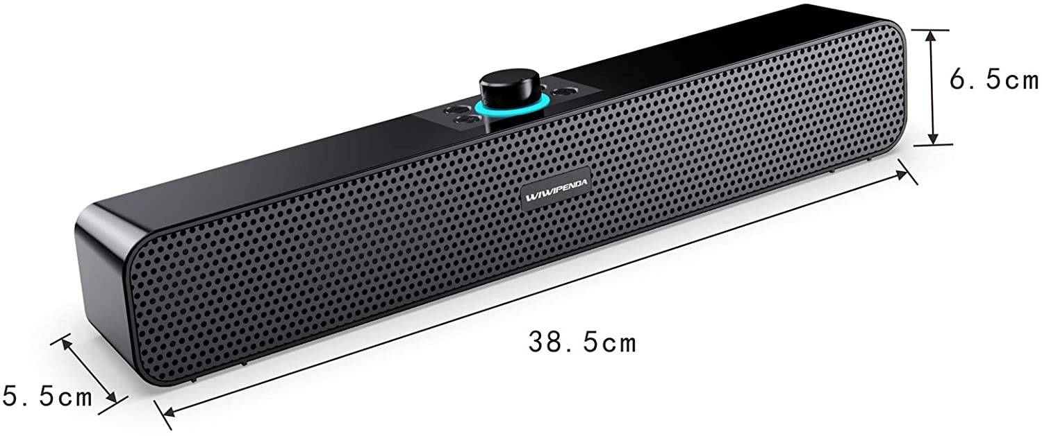 Docooler Desktop Speaker Portable Sound Bar Wireless BT5.0 Speakers Home Theater Soundbar AUX in USB TF Card Music Playback for TV Latop PC Smartphone
