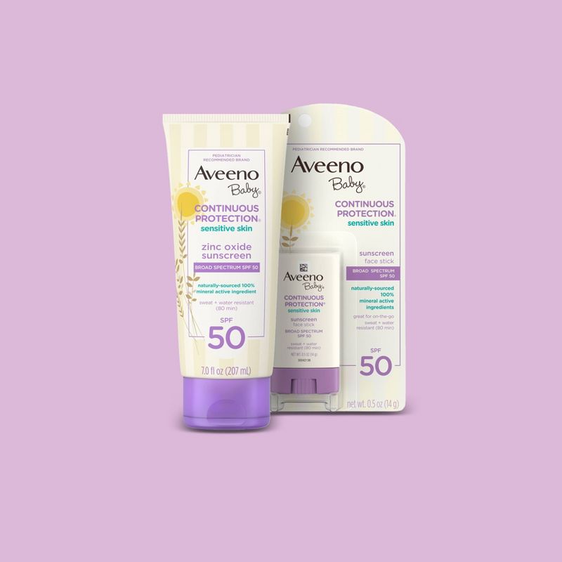 Aveeno Baby Continuous Protection Sensitive Lotion - SPF 50 - 2ct/6 fl oz Total