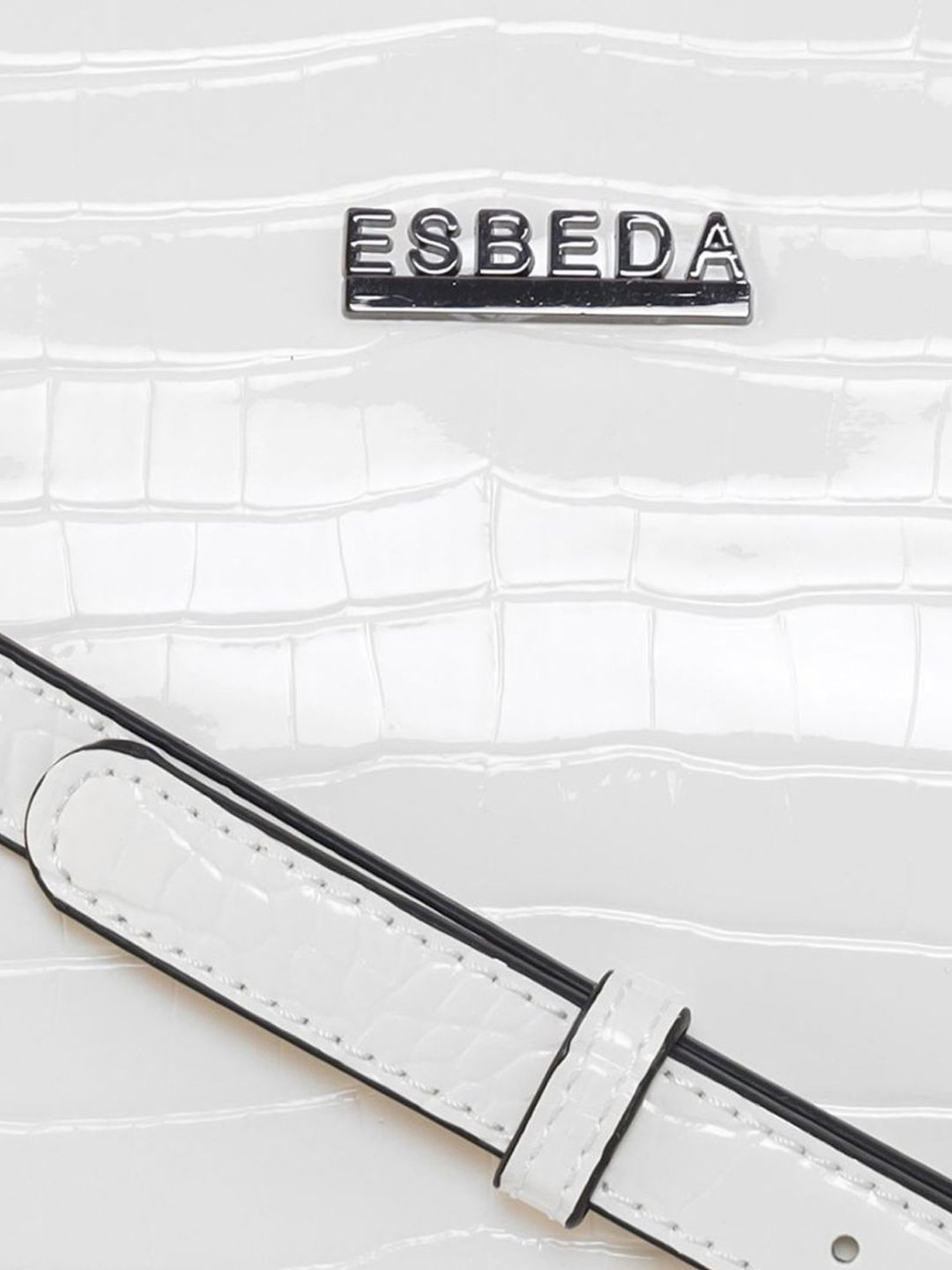 Esbeda White PU Textured Handbag