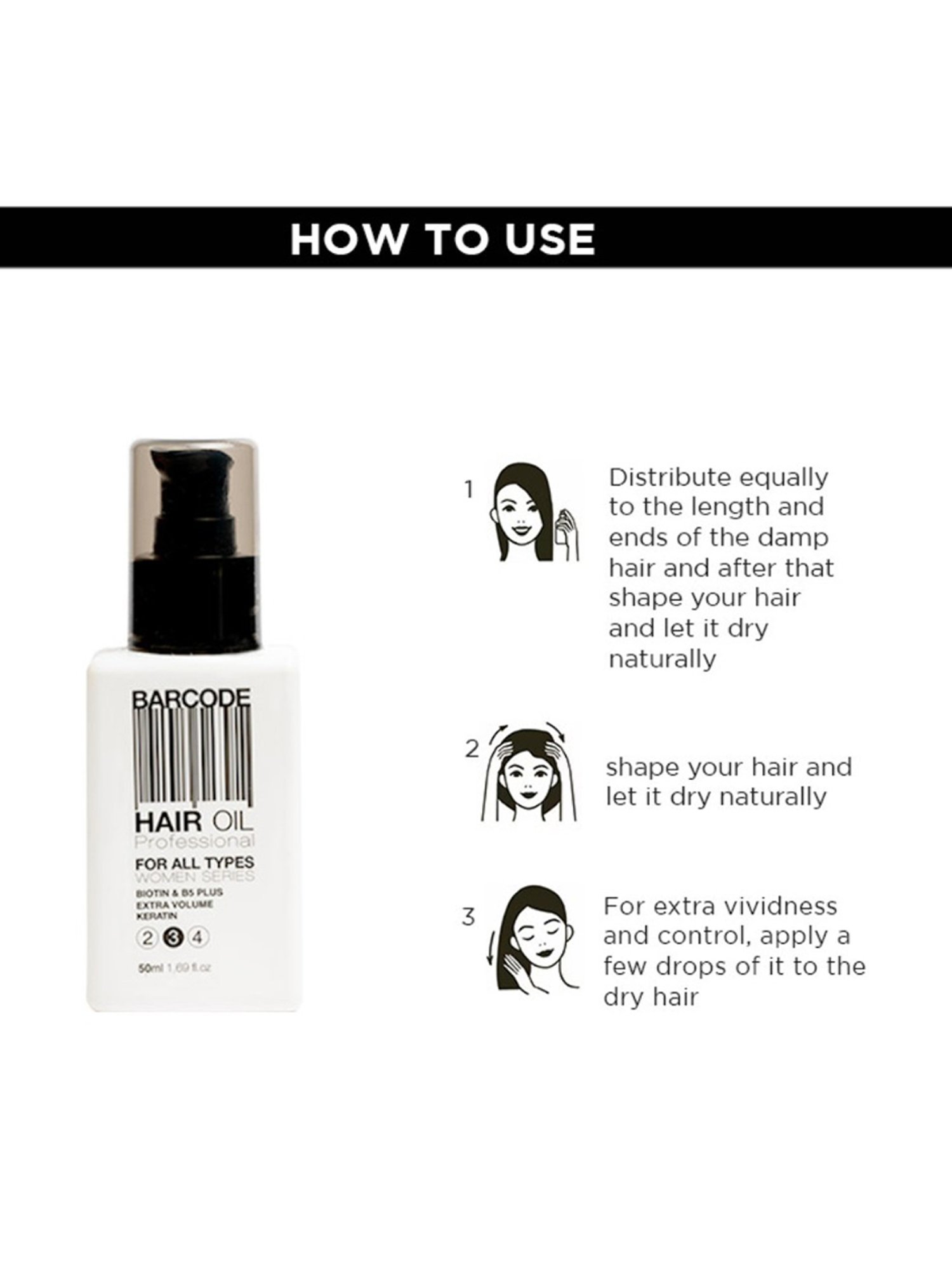 Barcode Professional Women Series Hair Oil for All Hair Types - 50 ml