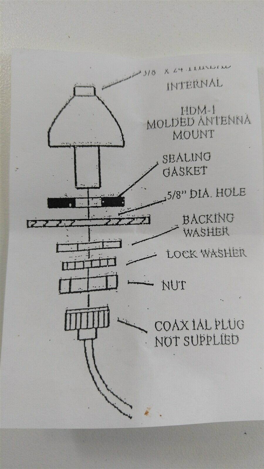 Workman HDM1 CB Radio Beehive Gumdrop Antenna Dome Mount - BLACK