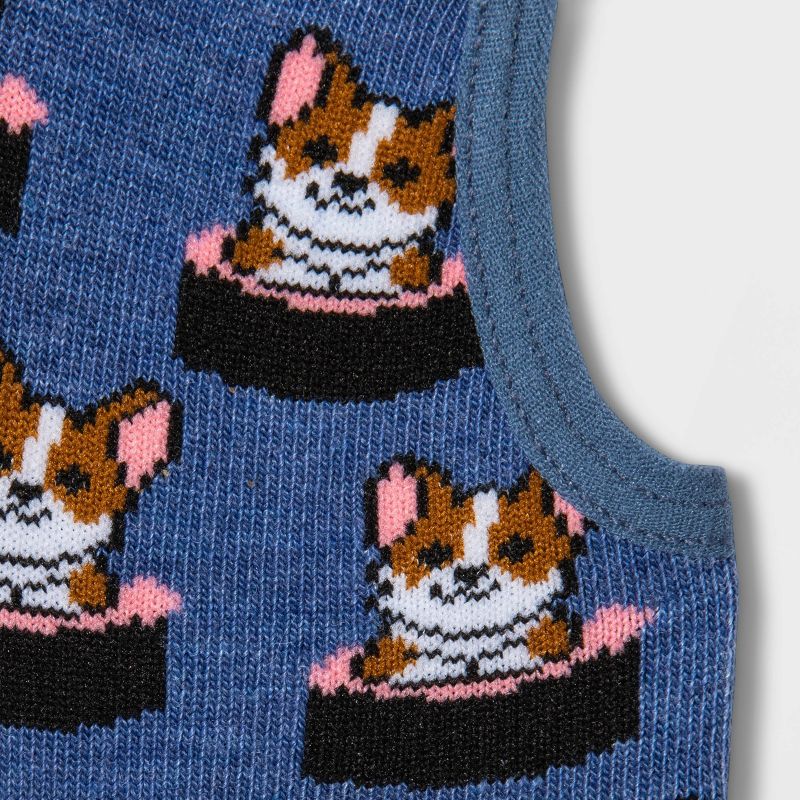 Women's Sushi Corgi 3pk Liner Socks - Xhilaration™ Blue/White/Gray 4-10