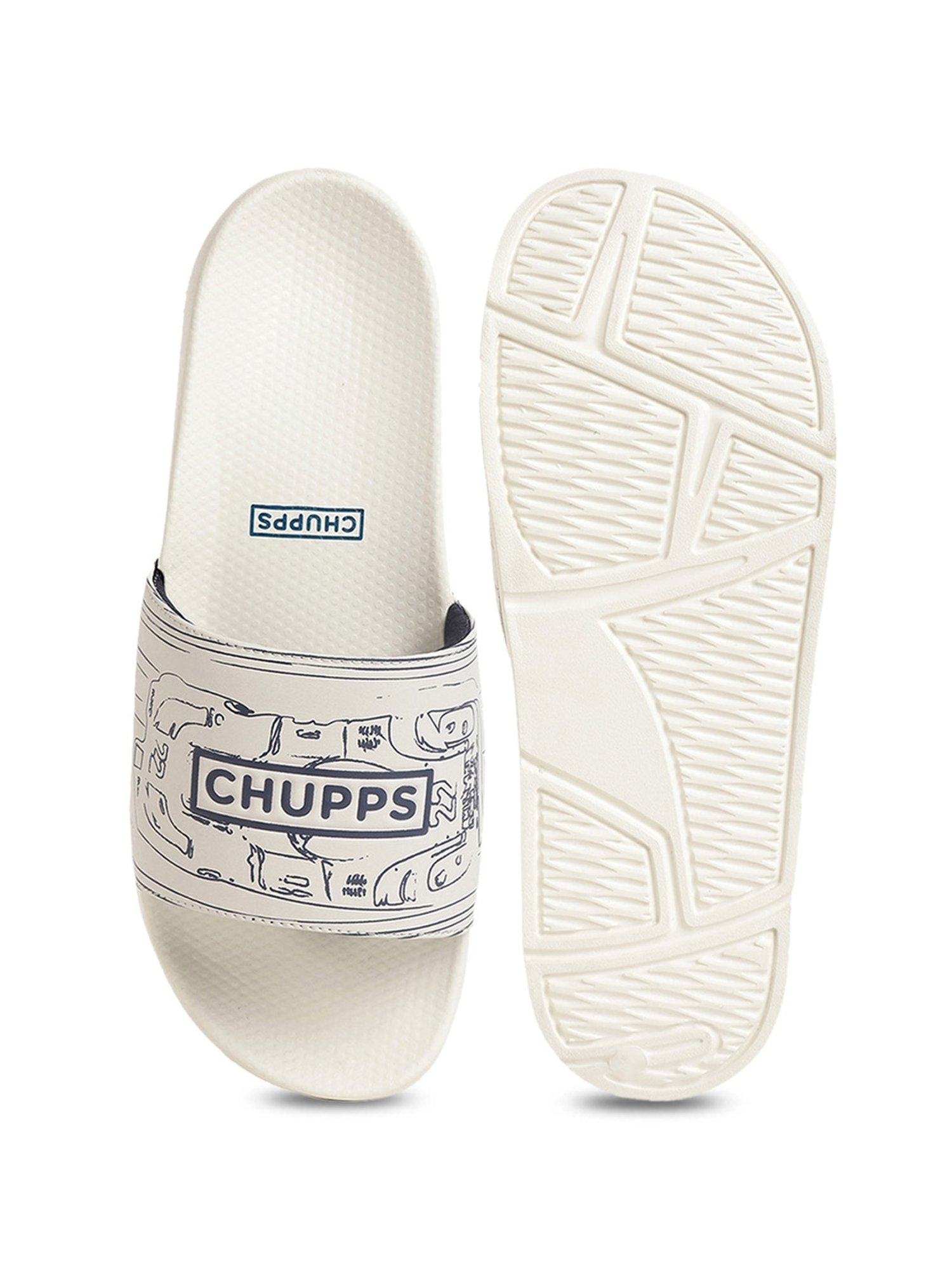 Chupps Men's White Slides