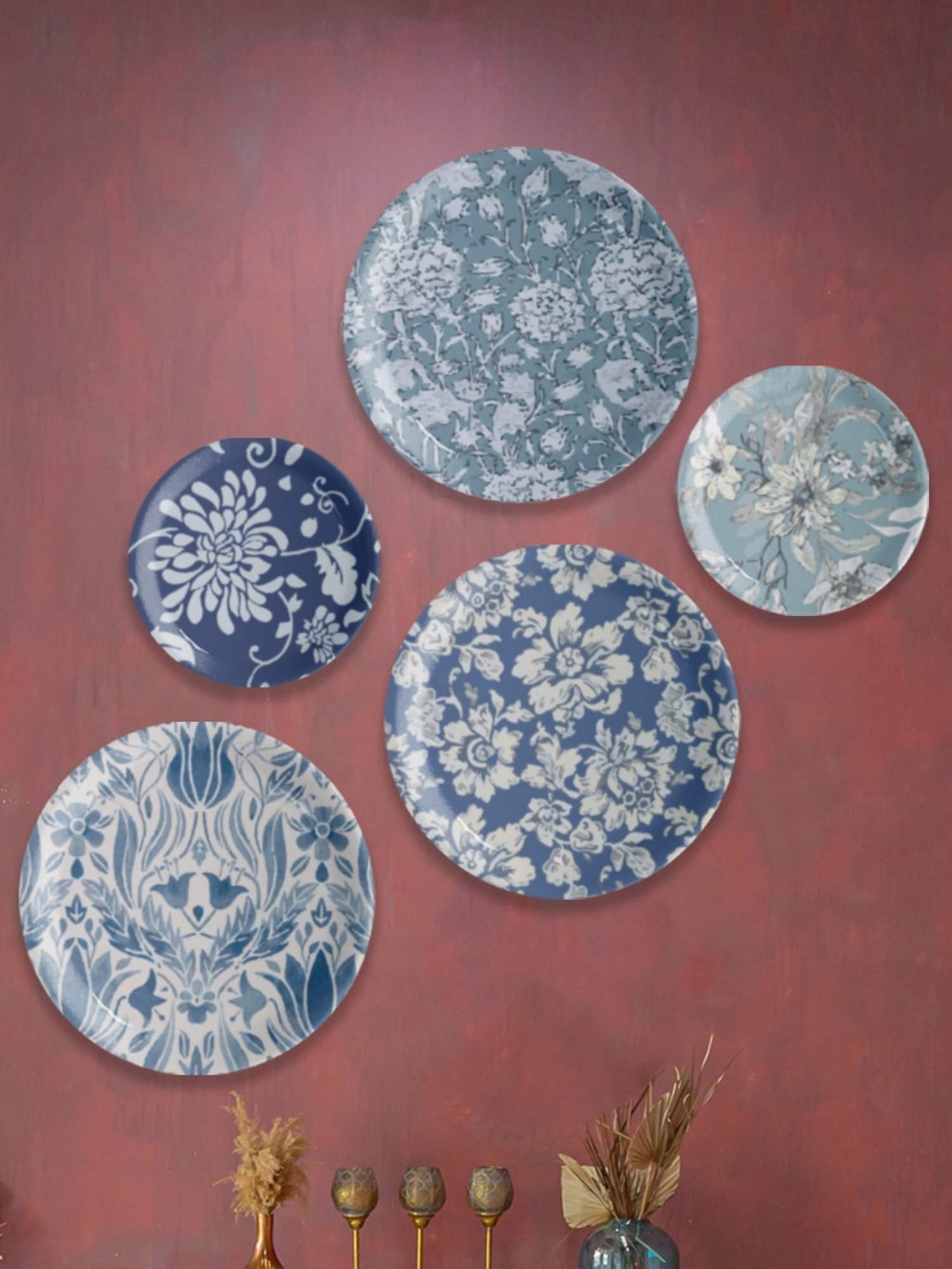 Nestroots Indigo Classic Multicolor Porcelain Wall Plate