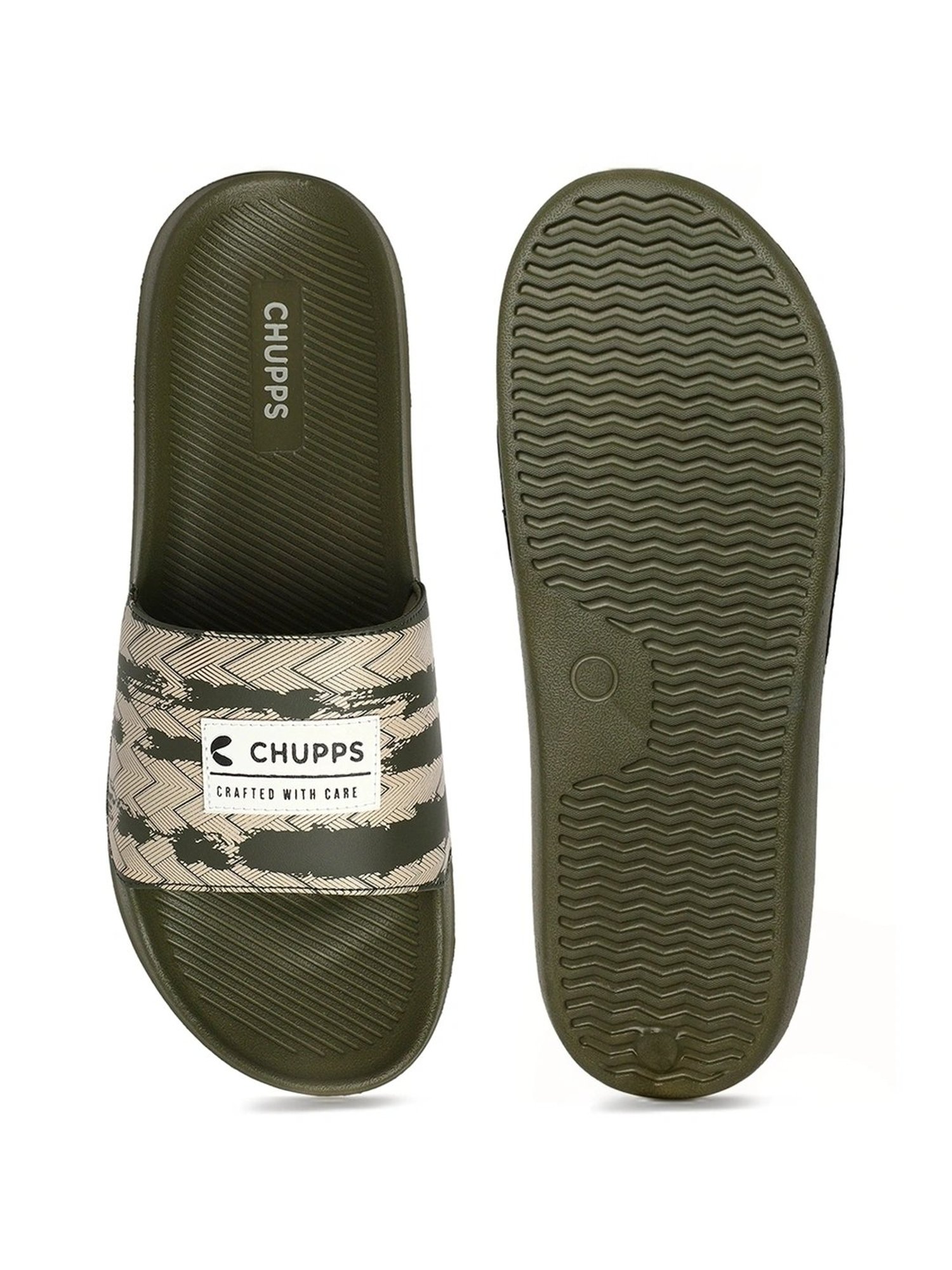 Chupps Men's Traction AirSoft Olive Slides