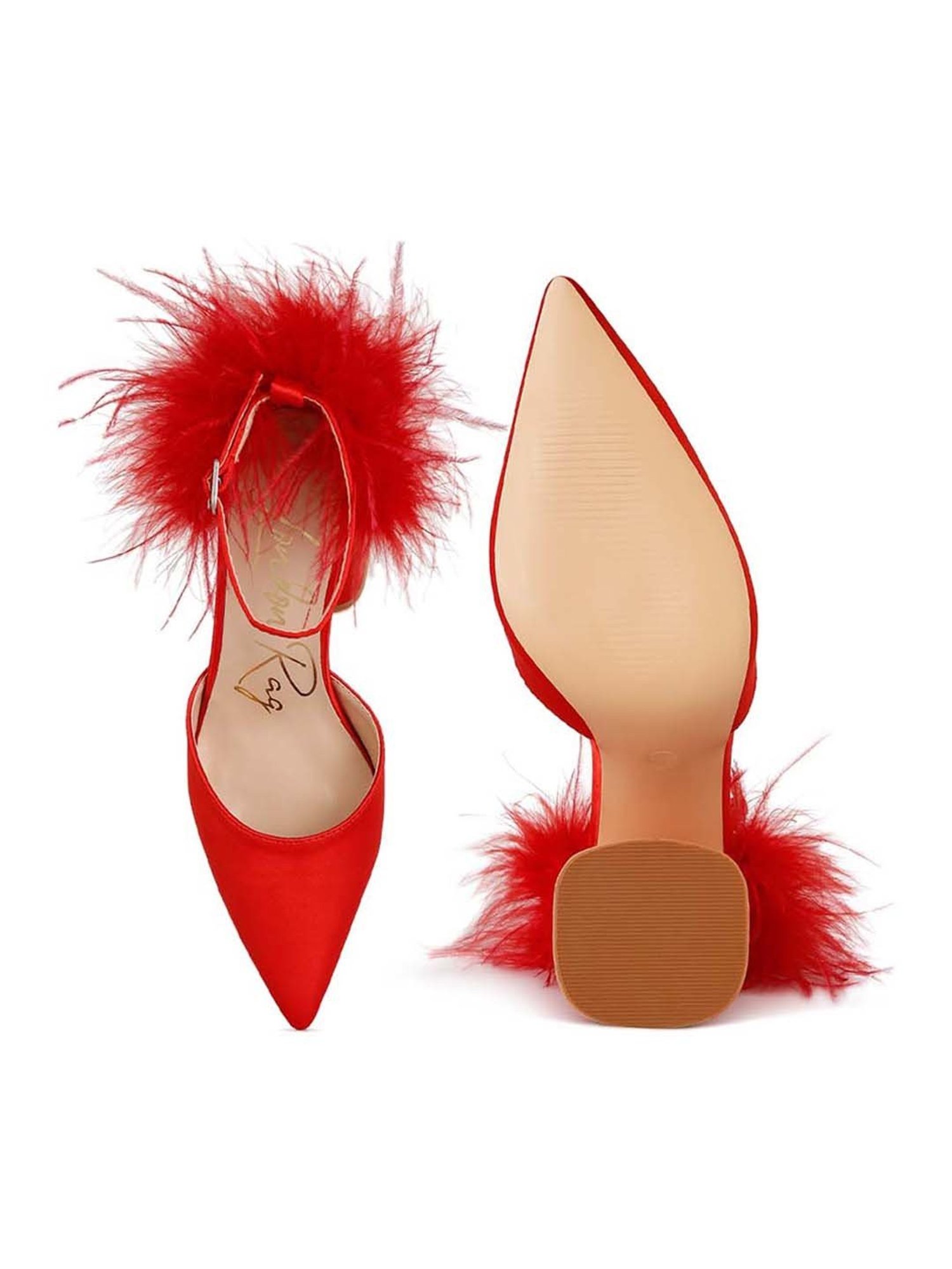 London Rag Women's Red Ankle Strap Sandals