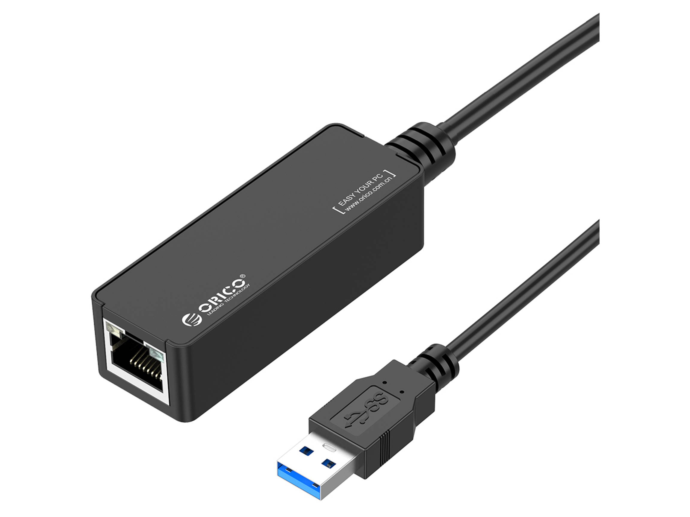 ORICO USB 3.0 Gigabit Ethernet Network Adapter Add Gigabit Ethernet Nnetwork Connectivity Through a USB 3.0 port,USB 3.0 Gigabit Adapter USB 3.0 Network Adapter -Black(UTJ-U3)