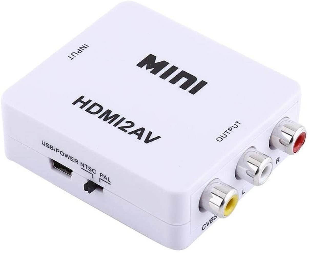 AV Converter, Portable to AV Adapter, 720p/1080p to Flexible Black/White for HD Camera HD DVD(White)