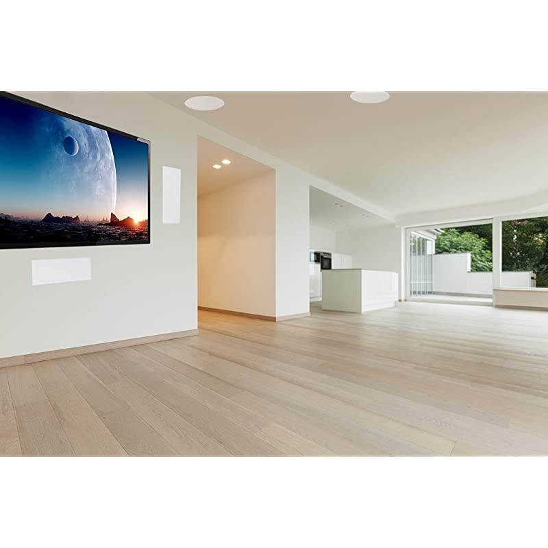 ICE840WRS 8quot Weather Resistant IndoorOutdoor inCeiling Speaker 150W wPivoting Titanium Dome Tweeter White Pair