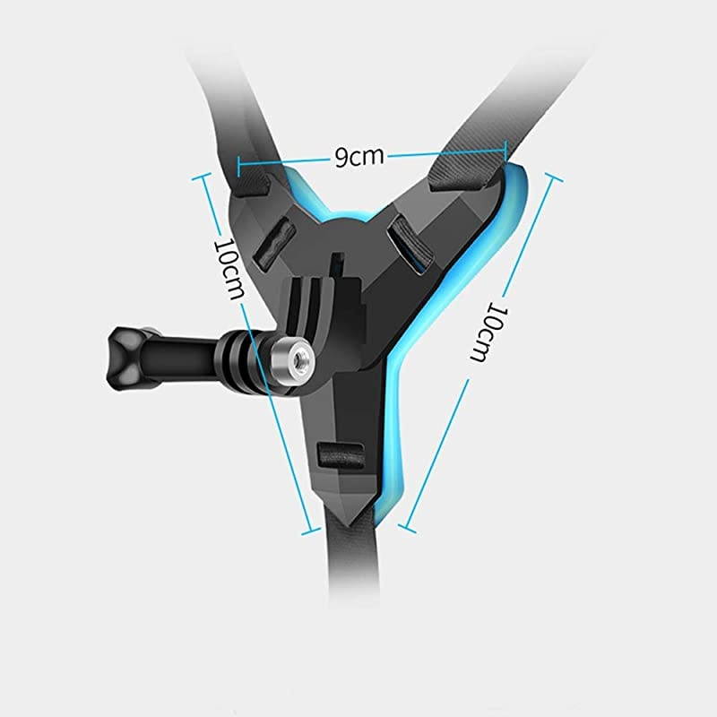 Helmet Chin Strap Mount for GoPro Hero 9, 8, 7, (2018), 6 5 4 3, Hero Black, Session, Xiaomi Yi, SJCAM (Blue)