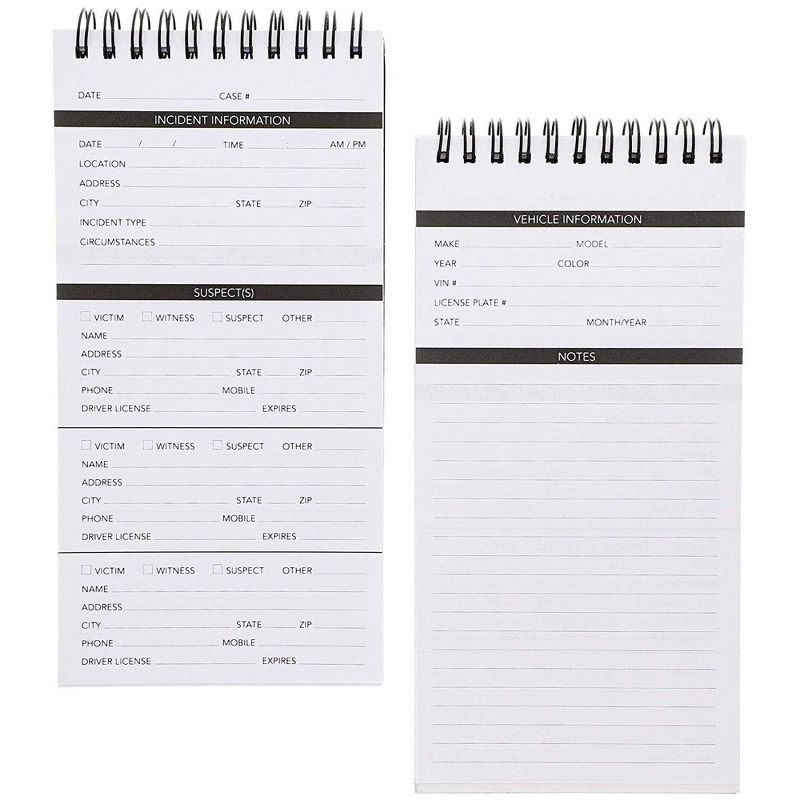12-Pack Police and Public Safety Field Interview Notebooks, 4 X 8 Notepads