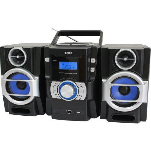 Naxa NPB429 Portable CD/MP3 Player with PLL FM Radio, Detachable Speakers & Remote