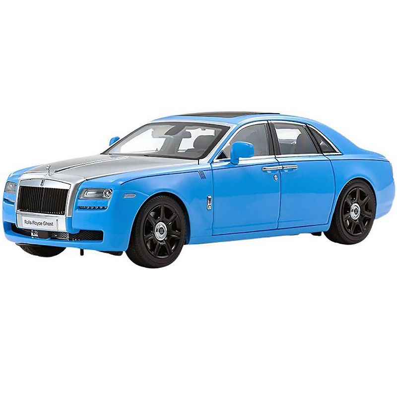 Rolls Royce Ghost Light Blue and Silver 1/18 Diecast Model Car by Kyosho