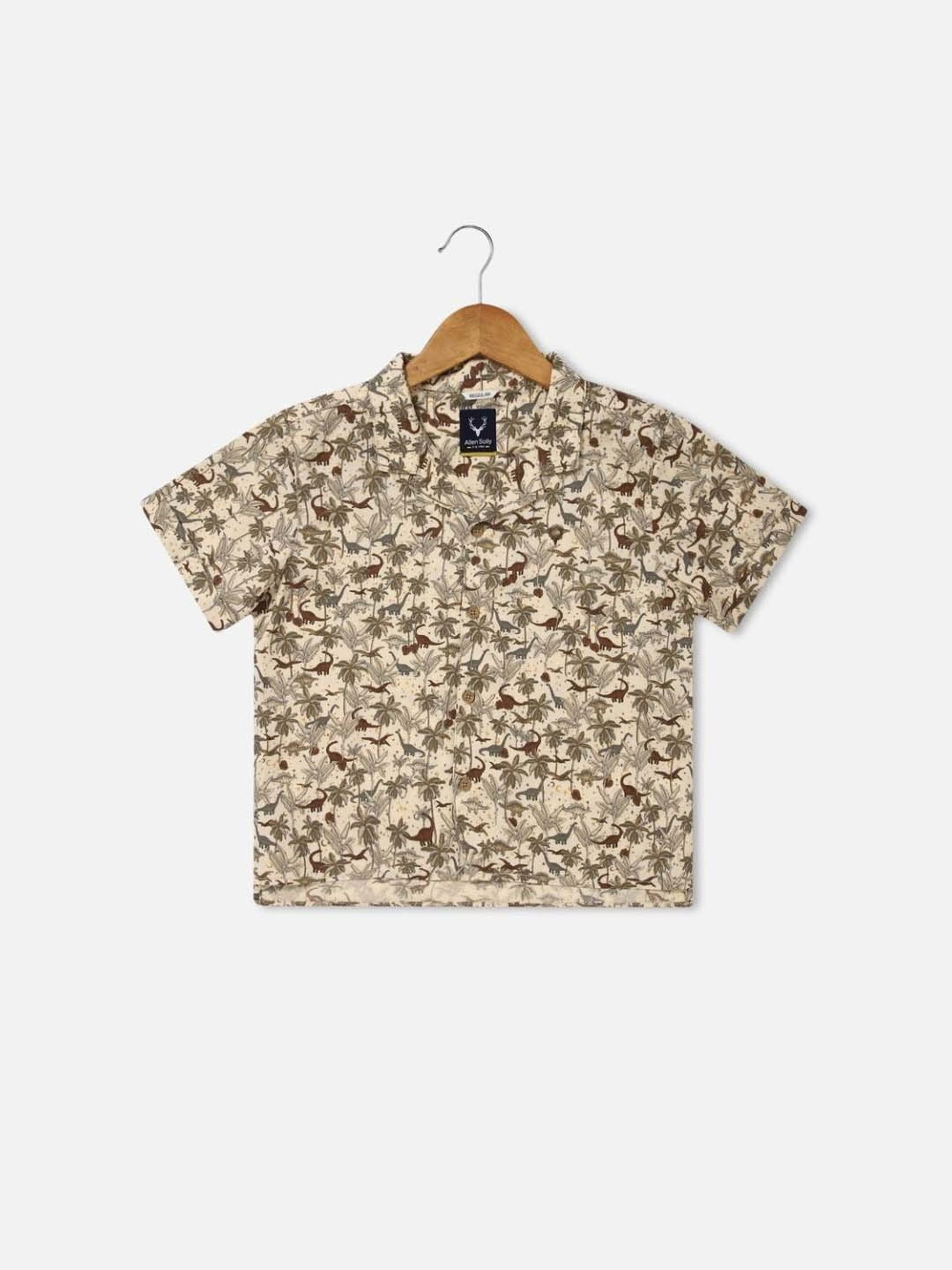 Allen Solly Junior Beige Cotton Printed Shirt