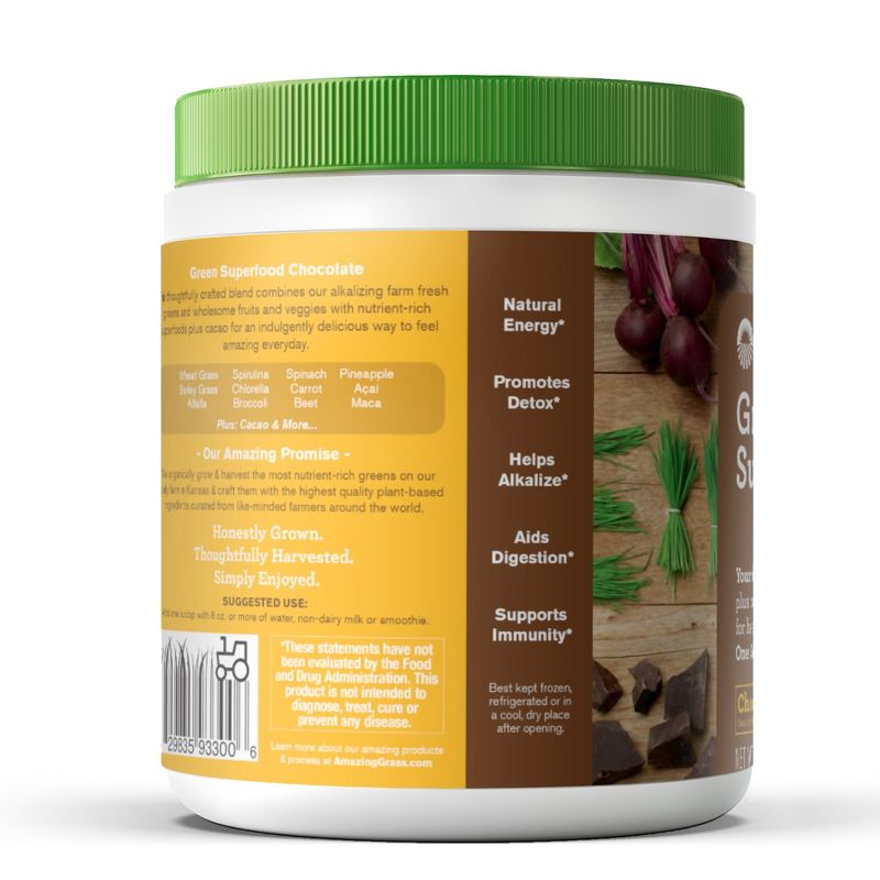 Amazing Grass Green Superfood Vegan Powder - Chocolate - 8.5oz