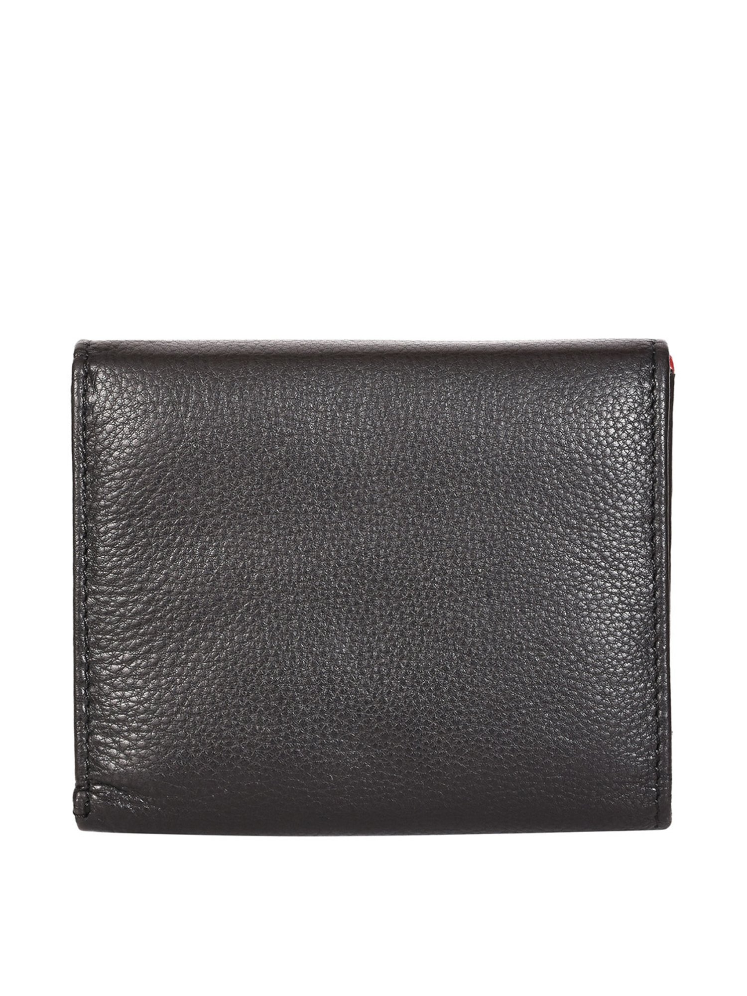 SASSORA Black & Red Solid Rfid Tri-Fold Wallet for Women