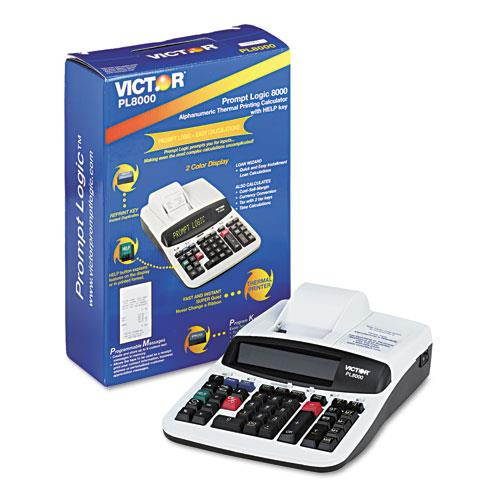 Victor PL8000 One-Color Prompt Logic Printing Calculator Black Print 8 Lines/Sec