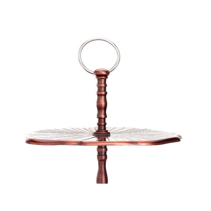Old Dutch Metal 3-Tier Antique Lily Pad Dessert Server Copper