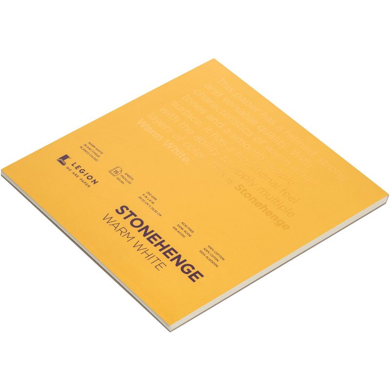 Stonehenge Paper Pad 8"X8" 15 Sheets/Pkg-Warm White 90lb