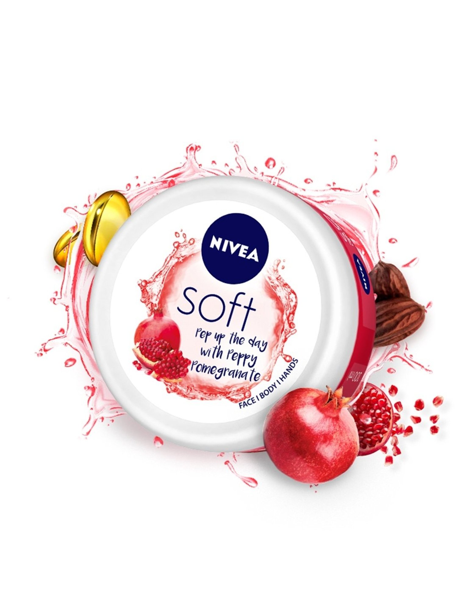 Nivea Soft Peppy Pomegranate with Instant Hydration & Jojoba Oil Moisturizer - 100 ml