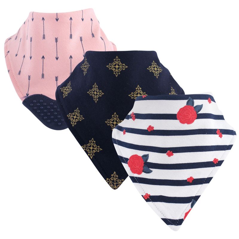 Yoga Sprout Baby Girl Cotton Bandana Bibs 3pk, Wild Floral, One Size