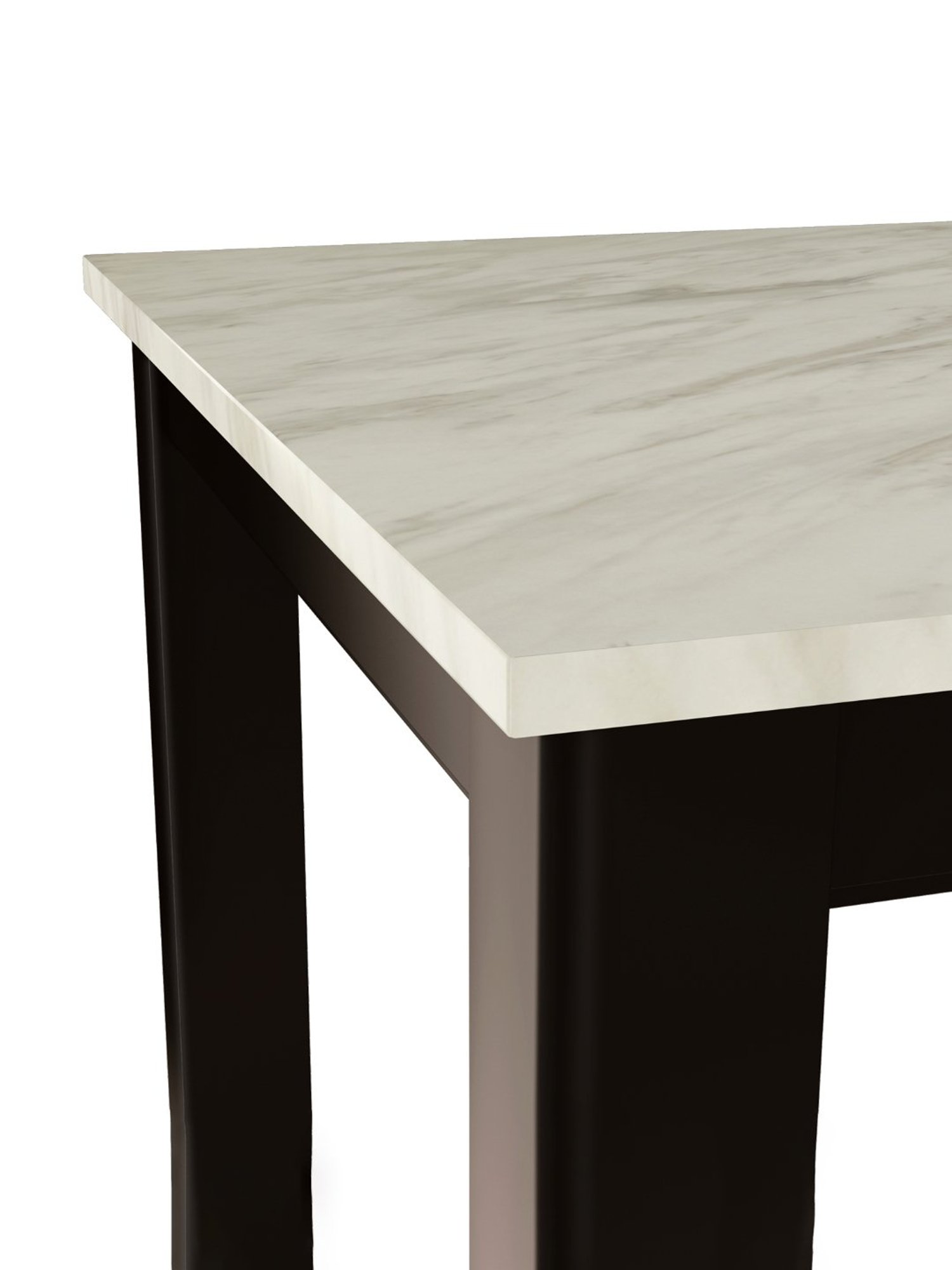 Godrej Interio Allure Black & White Rubber Wood 6 Seater Rectangular Dining Table