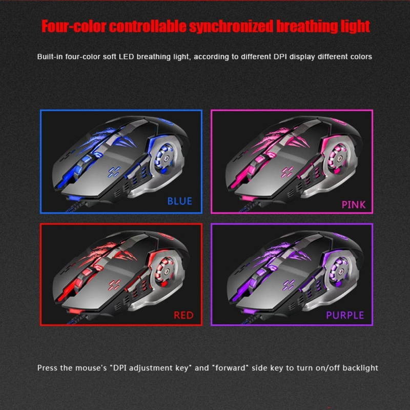 SUNSKY Wired USB Optical Mouse PC Mouse Gaming High Precision Gaming Mouse for Computer PC Laptop Mice with LED Light